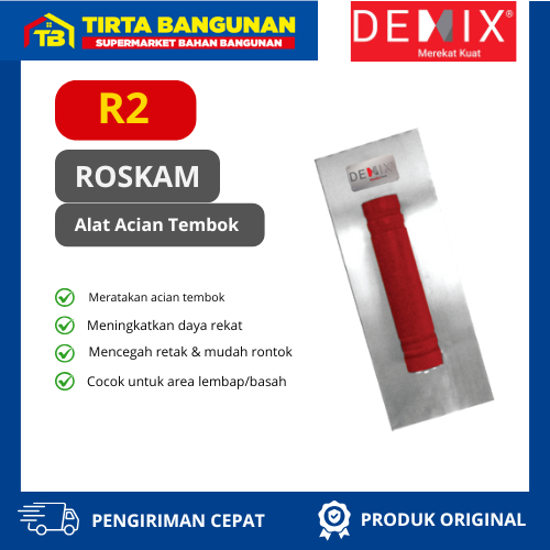 DEMIX R2 Roskam Acian Tembok Alat Acian Tembok Meratakan Acian dengan Kemiringan 45º