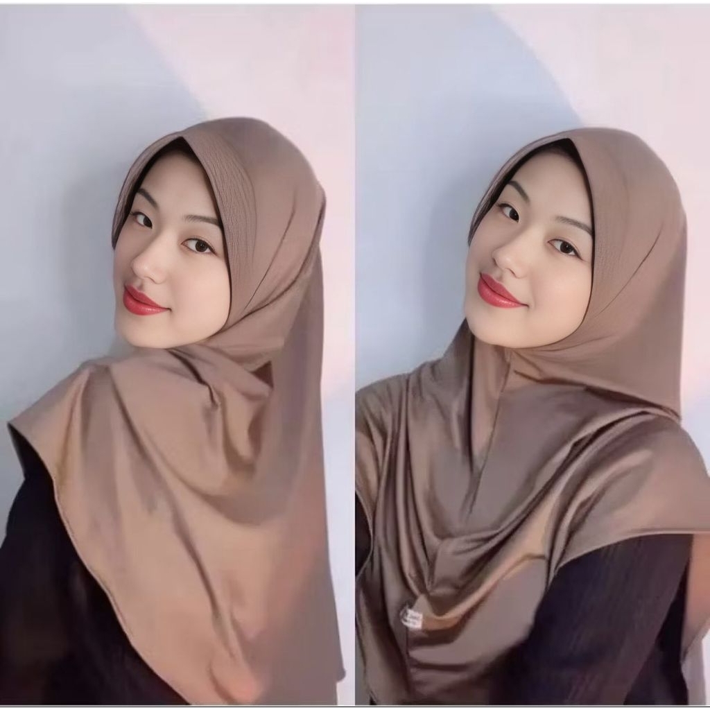 Hijab Bergo Sport Oval Polos Ukuran M / S / L Jersey Premium | Hijab Sport Bergo Oval Jersey Premium