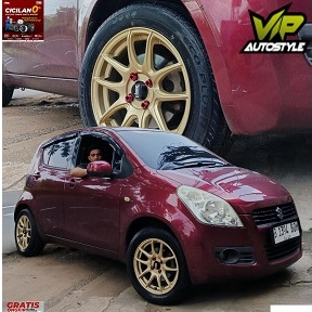 Velg Sale Ring 16 Type Hsr KAMIKAZE Pcd 4X100 ET42 GOLD Di Pasang Suzuki Splash - Hsr Wheel
