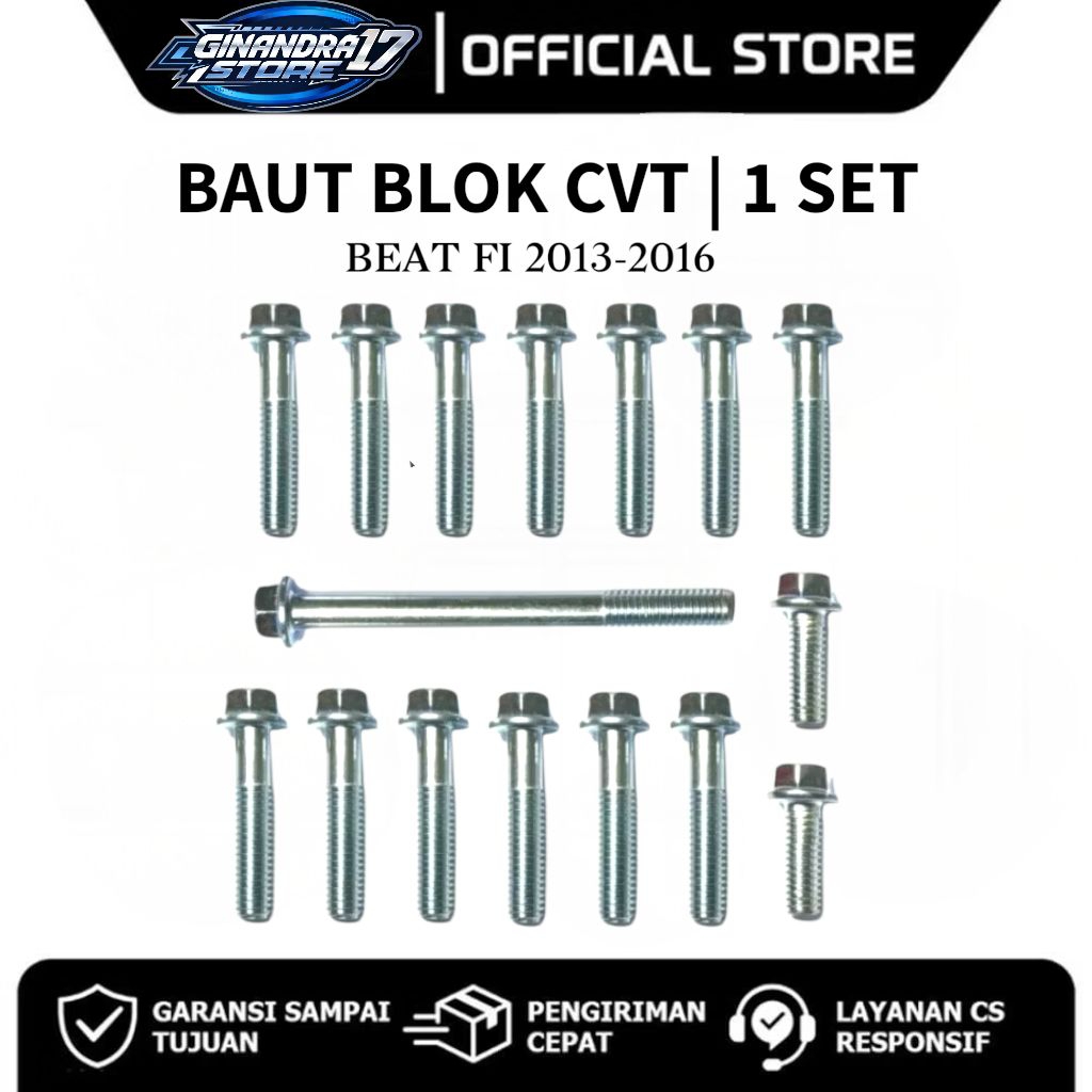 Baut Blok CVT 1 SET Honda Beat FI 2013-2016 / Baut CVT 1SET Motor Beat fi lama