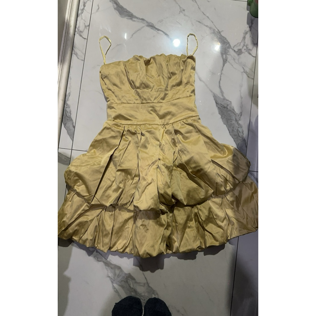 Gold Premium  Satin Tube Dress