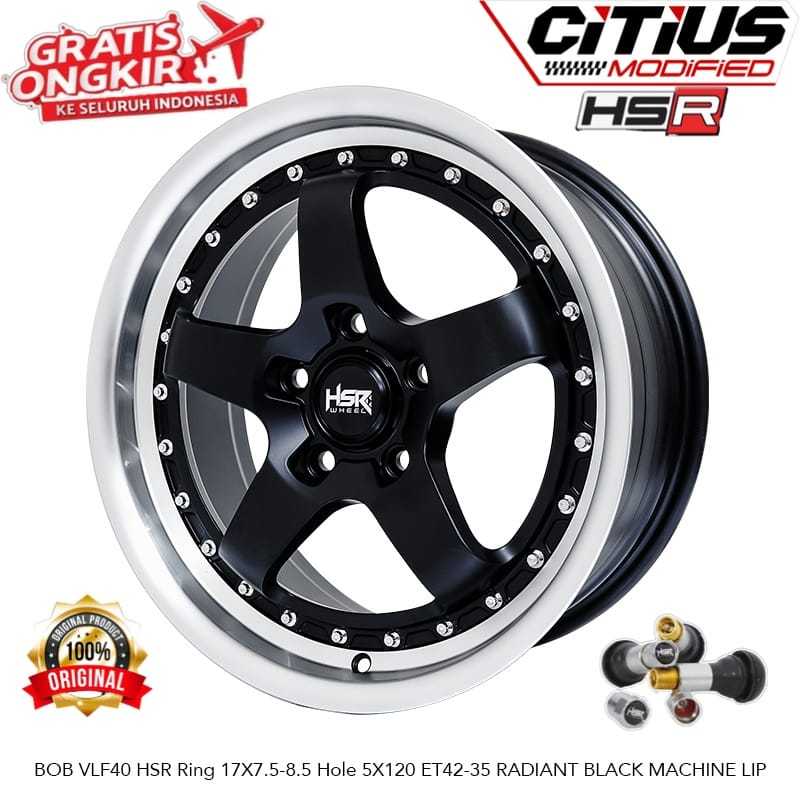 Pelek HSR BOB Ring 17 Celong PCD 5x120 Mobil Bmw BYD Gratis Ongkir