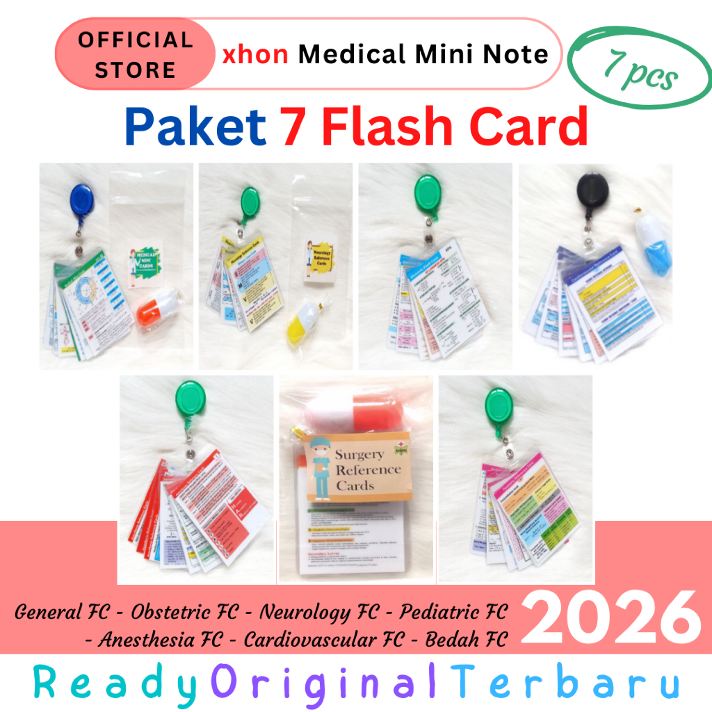 ORIGINAL TERBARU Paket Flash Card | Medical Mini Note Flash Card Kedokteran