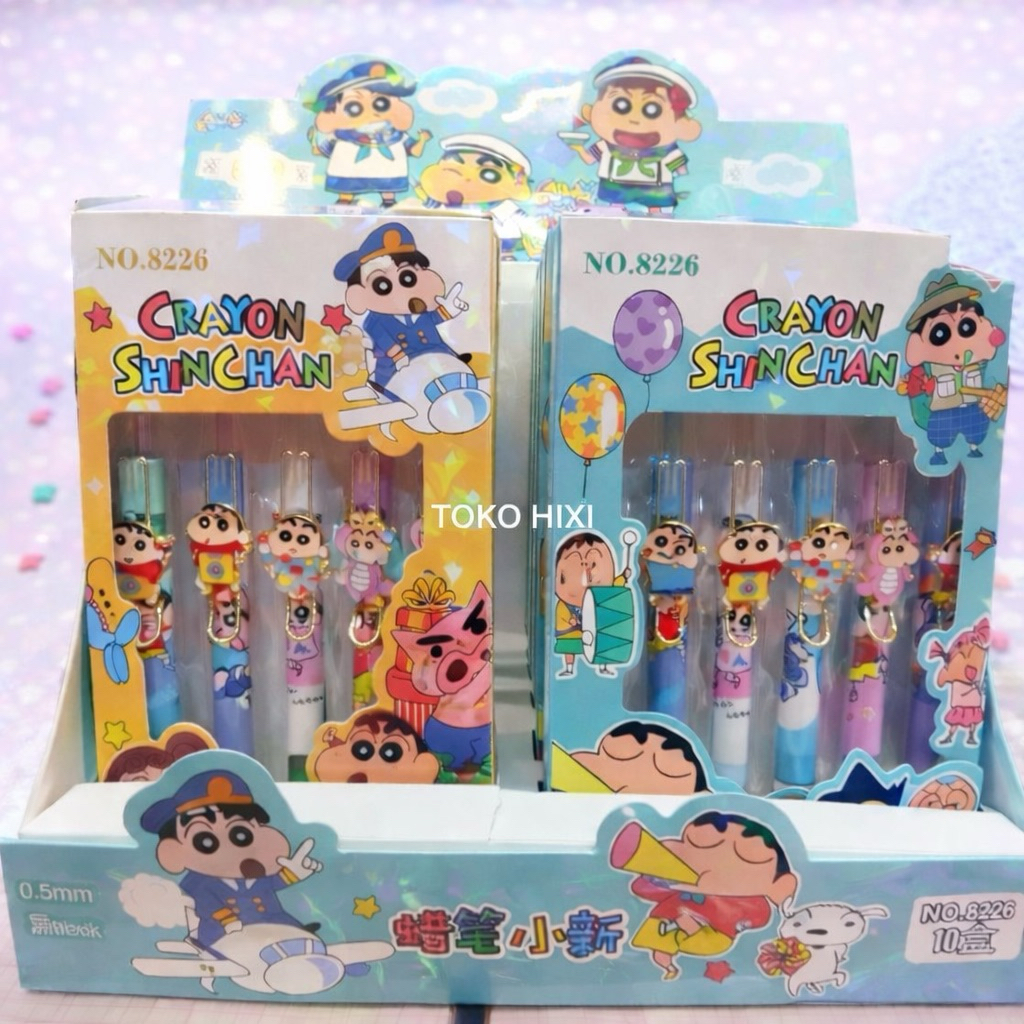 Toko Hixi - Ready Ide Kado Bulpen Shinchan Lucu 1 kotak isi 6pcs Pulpen
