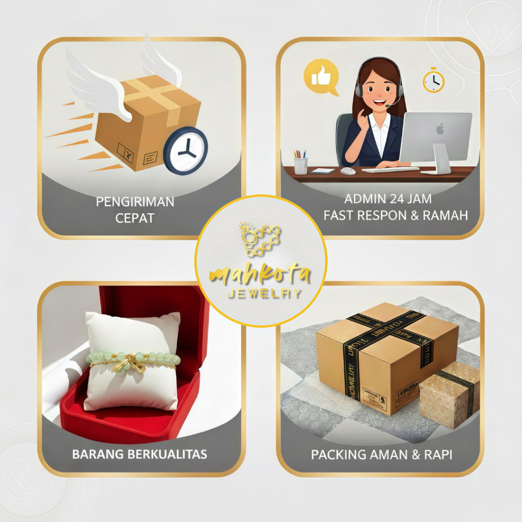 G372 Gelang Titanium Wanita Korean Style 6 Lapis Pelapisan Emas 18KGP • Rantai Sambung Liontin Love 