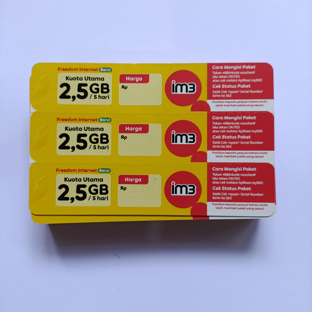 Voucher Indosat im3 kuota 2.5 gb 5 hari