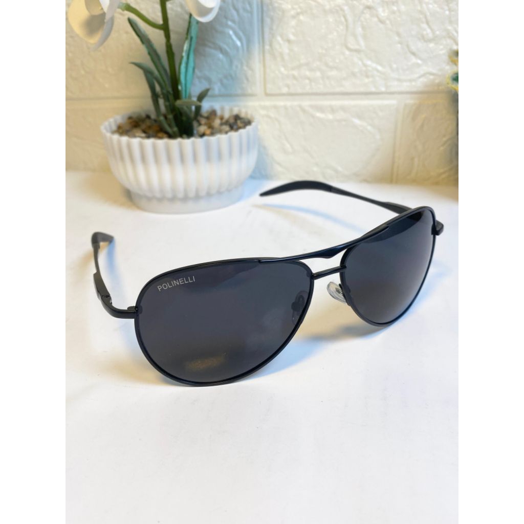 [BISA COD] 5PJ - Kacamata Polarized PL014 - Model Rayban - Lensa Anti UV 400 - Oval Hitam Keren