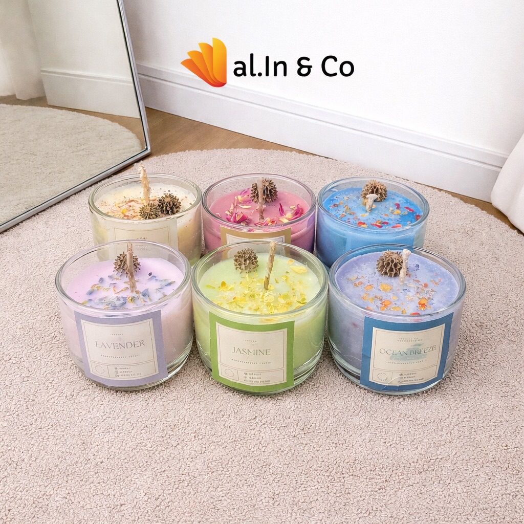 Paket lilin gelas cemara & Box  | Sovenir | lilin aromaterapi