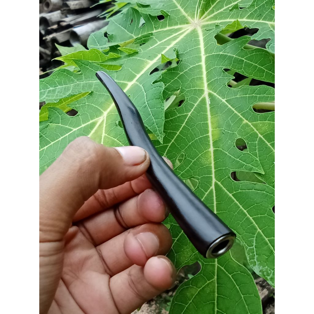 pipa pipo rokok lengkung kayu galih kelor hitam pjg 12cm