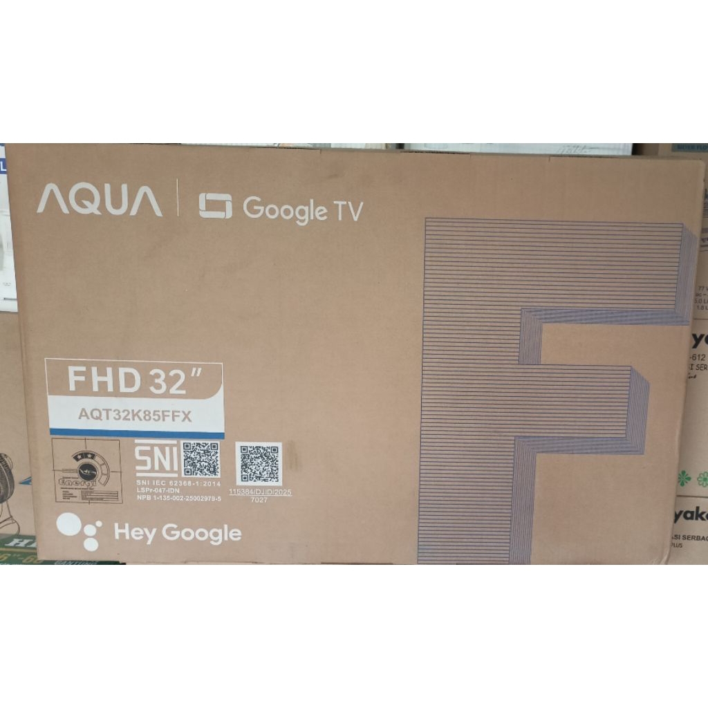 Aqua led tv digital 32 inci aqt32k85ffx android gog gle tv smart ai full hd hdr fhd android device i