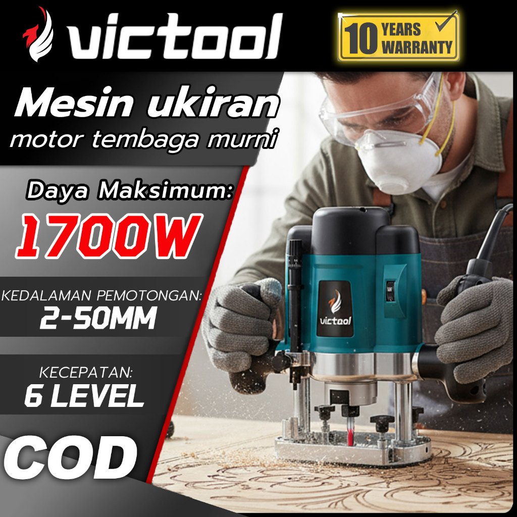 VICTool Mesin ukir kayu kelas industri mesin ukir kayu modern 6 kecepatan 34.000 rpm dilengkapi deng