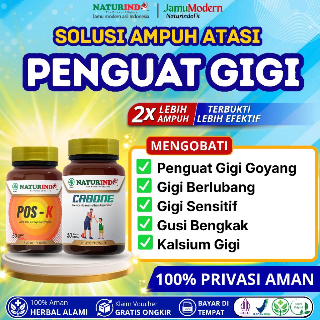 Obat Penguat Gigi Goyang Berlubang Gusi Bengkak Herbal Cabone Naturindo