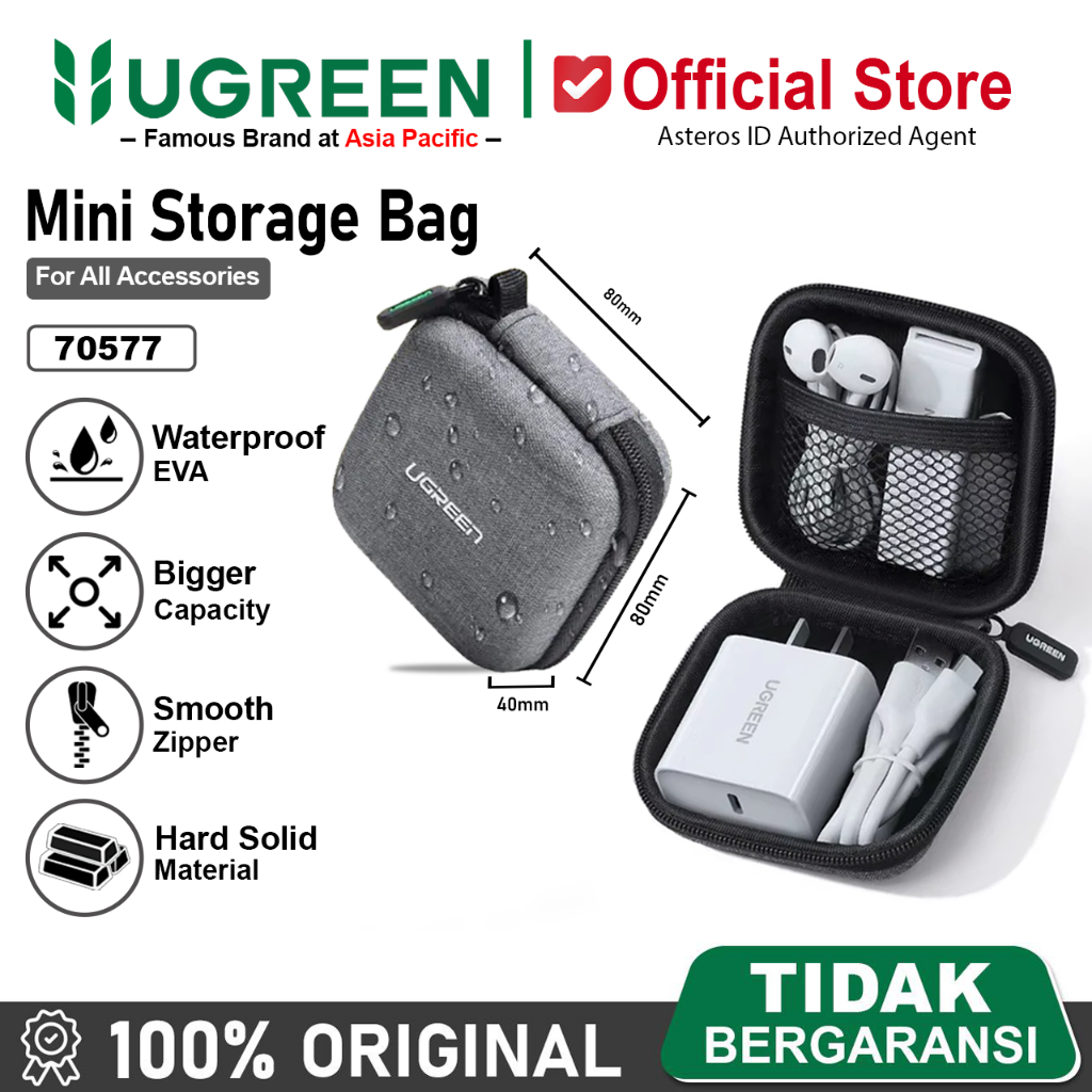 UGREEN Mini Pouch Waterproof For Charger, Kabel Data, Headset, handsfree, TWS