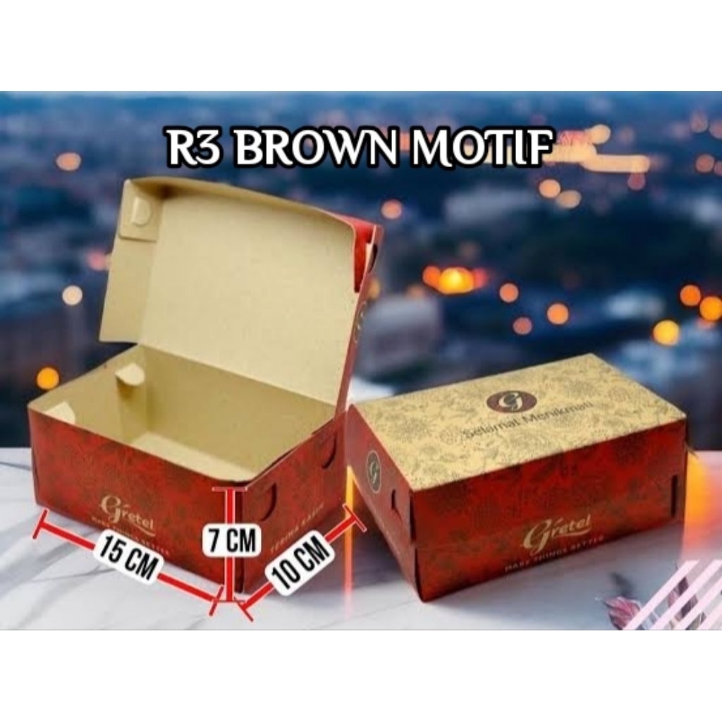 DUS R3 & R5 KRAFT MOTIF BATIK (GRETEL) DUS KUE JAJAN SNACK BOX