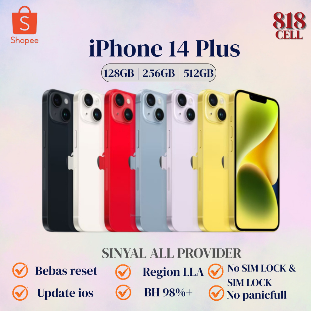 iPhone 14 Plus second inter like new original bebas reset No Refurbish