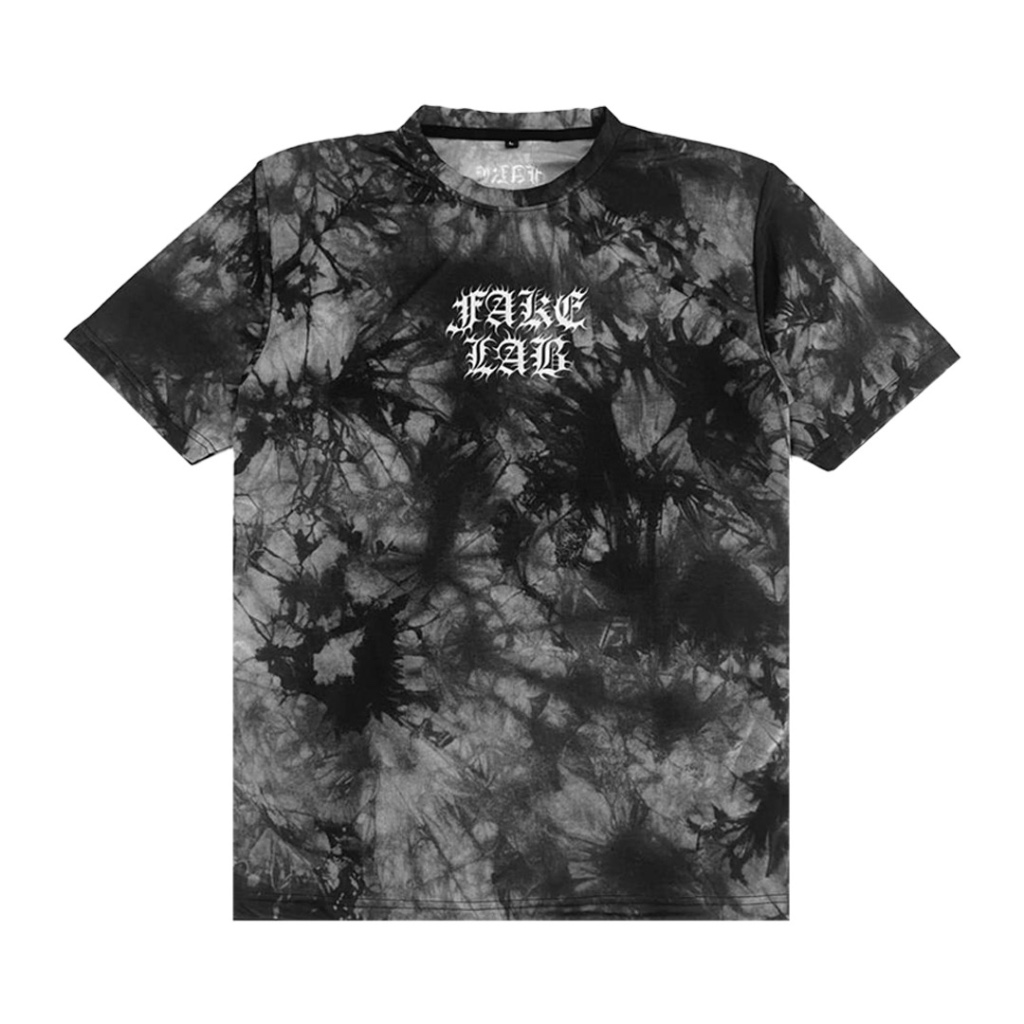 Fakelab Obscura Unisex Jersey Tie Dye Black Running 100gsm / Trail Dry Fit Century / Hitam Short Sle