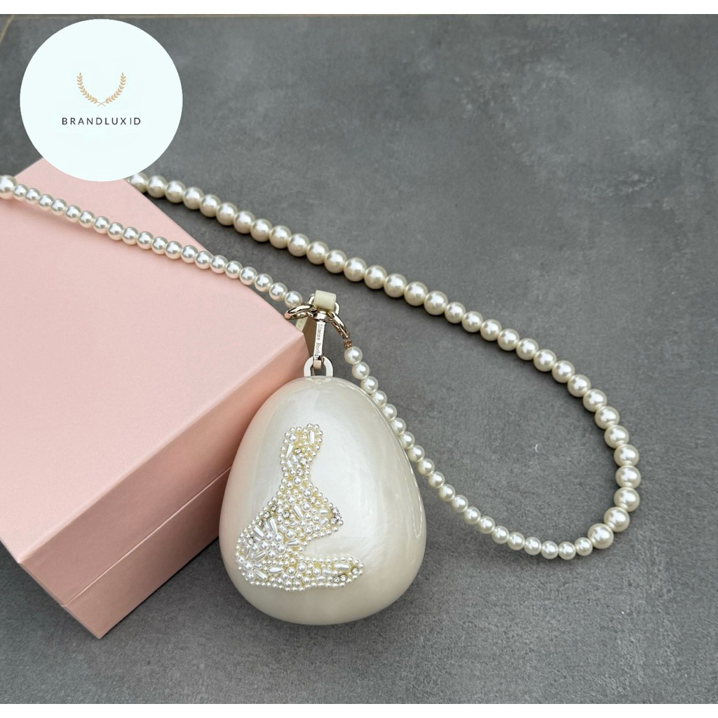 Simone rocha rabbit hare embellished micro pearl egg bag