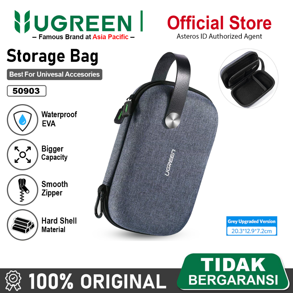 UGREEN Travel Storage Hard Case Pouch Tas Gadget Waterproof Eva 50903