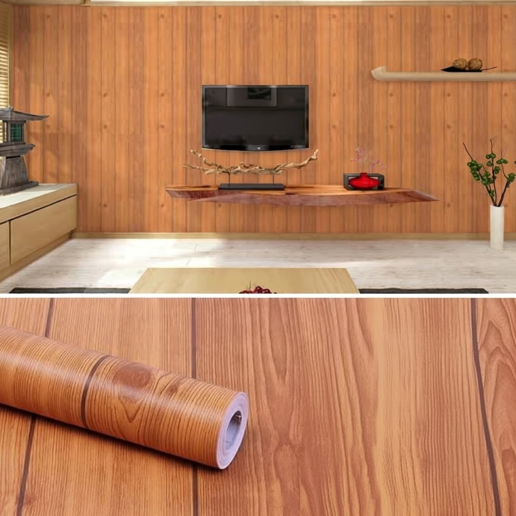 Wallpaper Dinding Kayu Coklat 45cm x 10m
