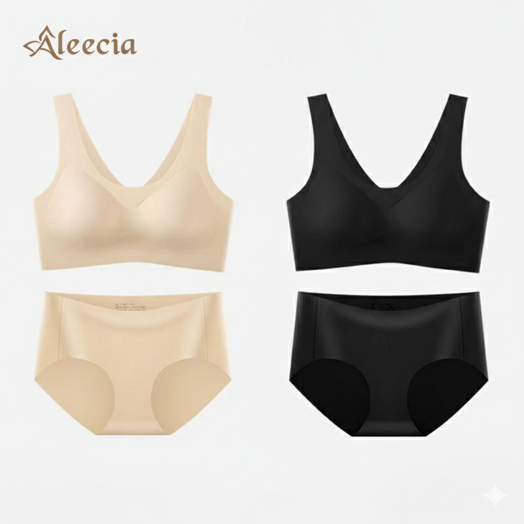 Set Bra Dan CD Seamless / Set Olahraga Push Up Bra Full Cup / Set Pakaian Dalam Wanita Seamless Anti