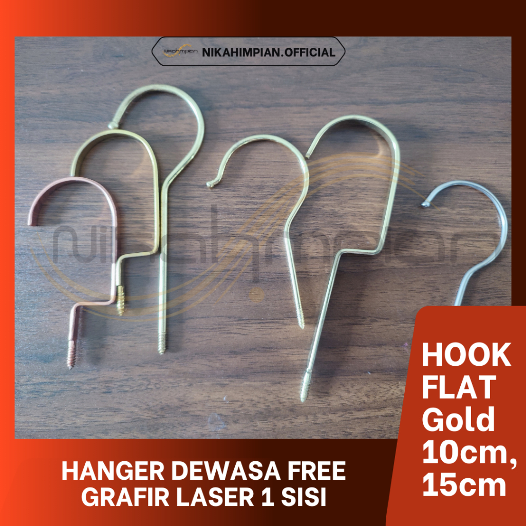 Cantelan Hanger / Hook Hanger / Hook Hanger FLAT  GOLD 15 Cm