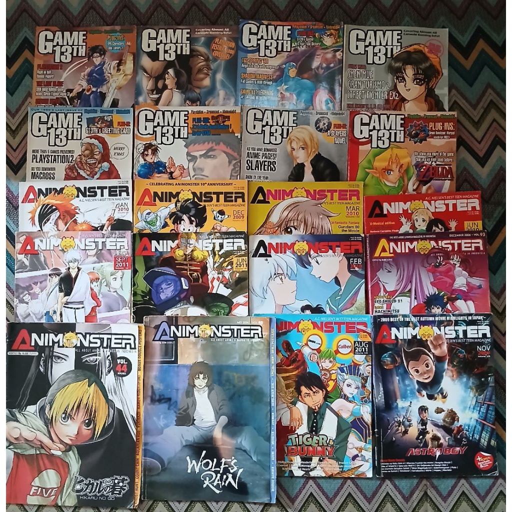 MAJALAH CAMPUR JUDUL ANIMOSTER,& MAJALAH  GAME BEKAS ORIGINAL