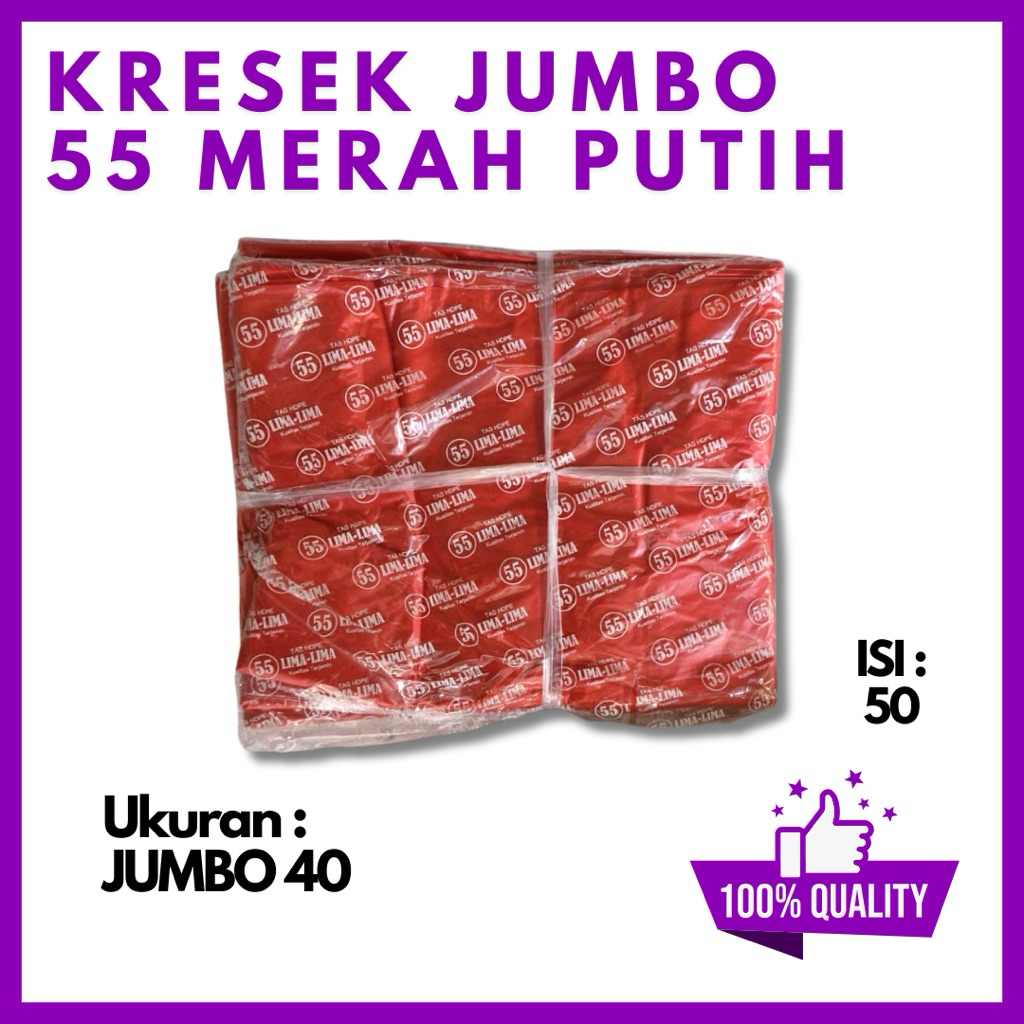 Kantong Kresek Jumbo 55 Merah Putih | Kresek Jumbo | Kresek Besar | Plastik Kresek Berkualitas