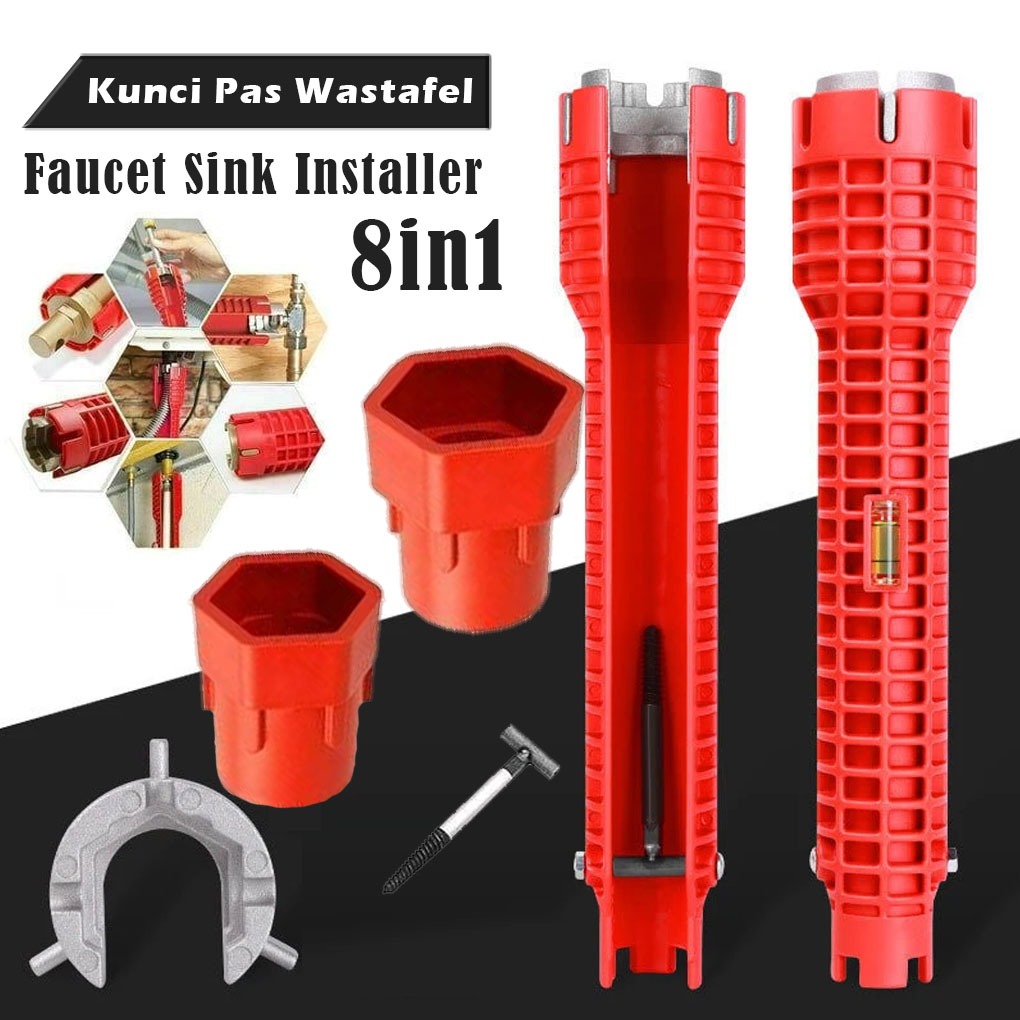 Promo Kunci Pas Wastafel 8 In 1 Alat Pasang Kran Keran Air Wastafel Kunci Pas Pipa - Kunci Pas