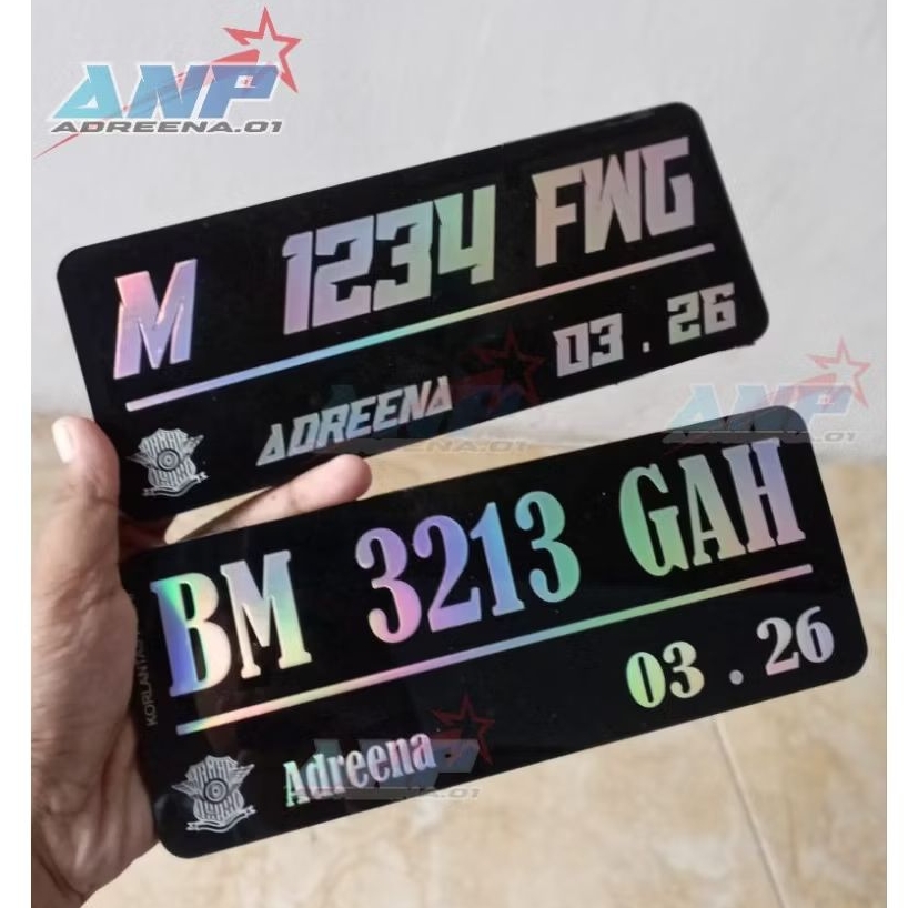 Plat Nomor Motor Akrilik Hologram Satuan