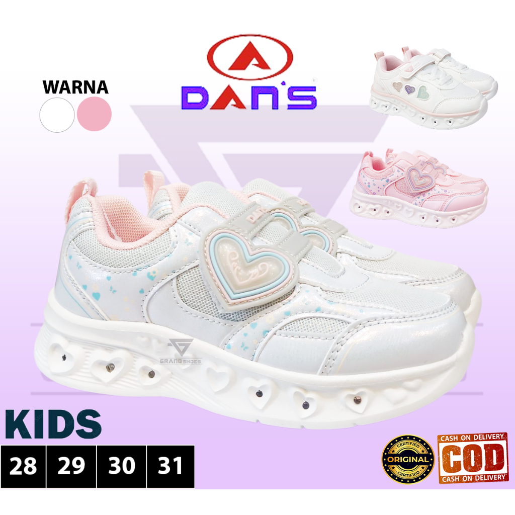 DANS OZARA YENTA Sepatu Sneaker lampu LED Nyala Impor phylon Ringan Kasual Anak perempuan original