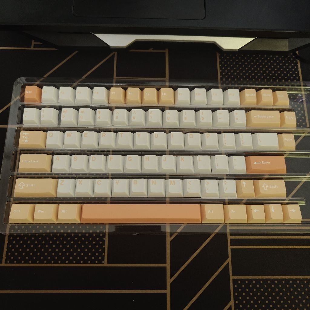 Keycaps Copotan Bridge75+ Layout 75% - Orange White Cream