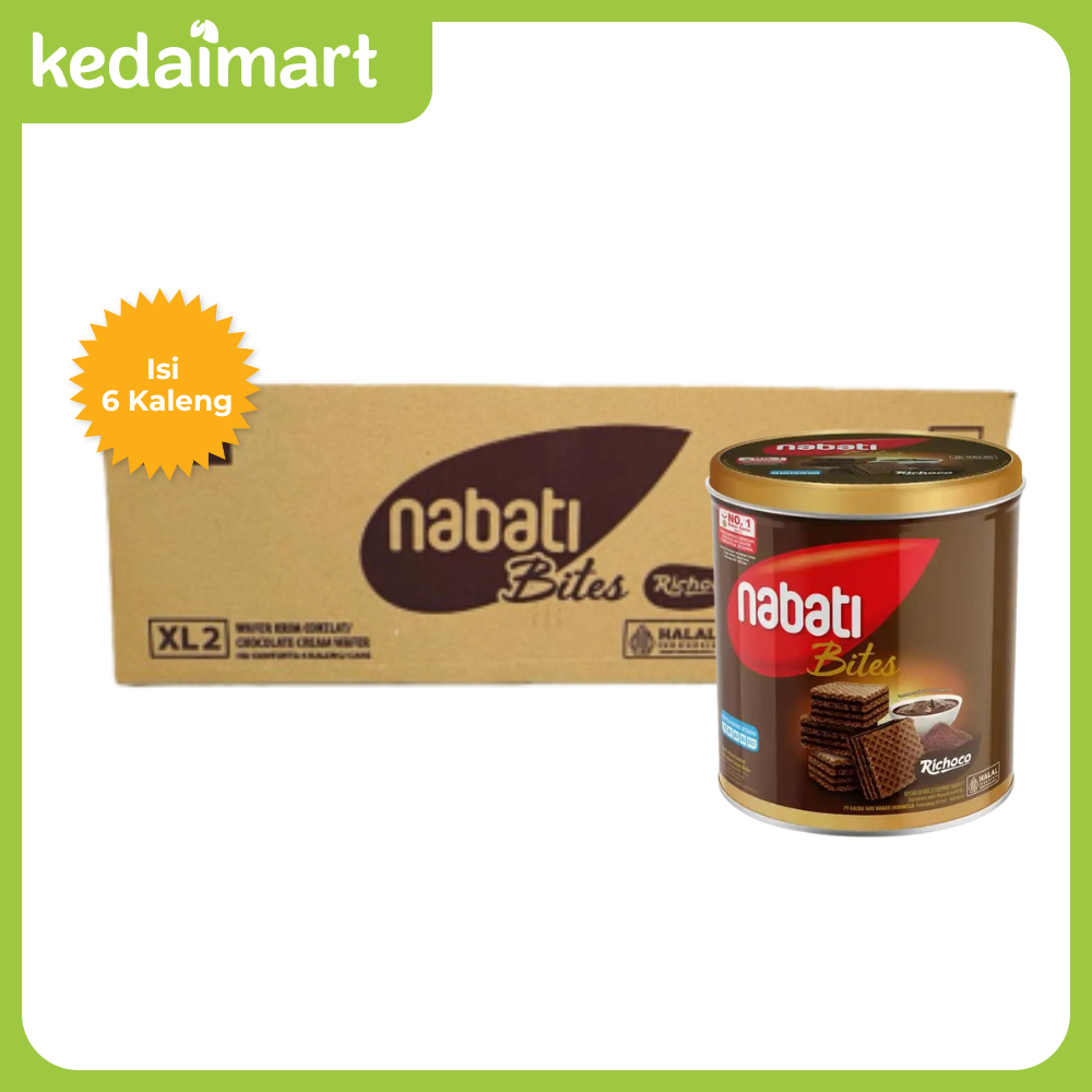 Nabati Richoco Bites Wafer Chocolate Kaleng 240 Gram Dus Isi 6