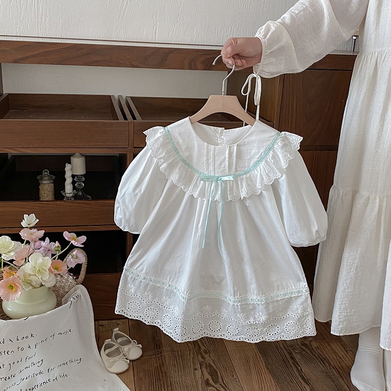 Dress Anak Perempuan Putih Polos Renda / Dress Baptis Anak Perempuan