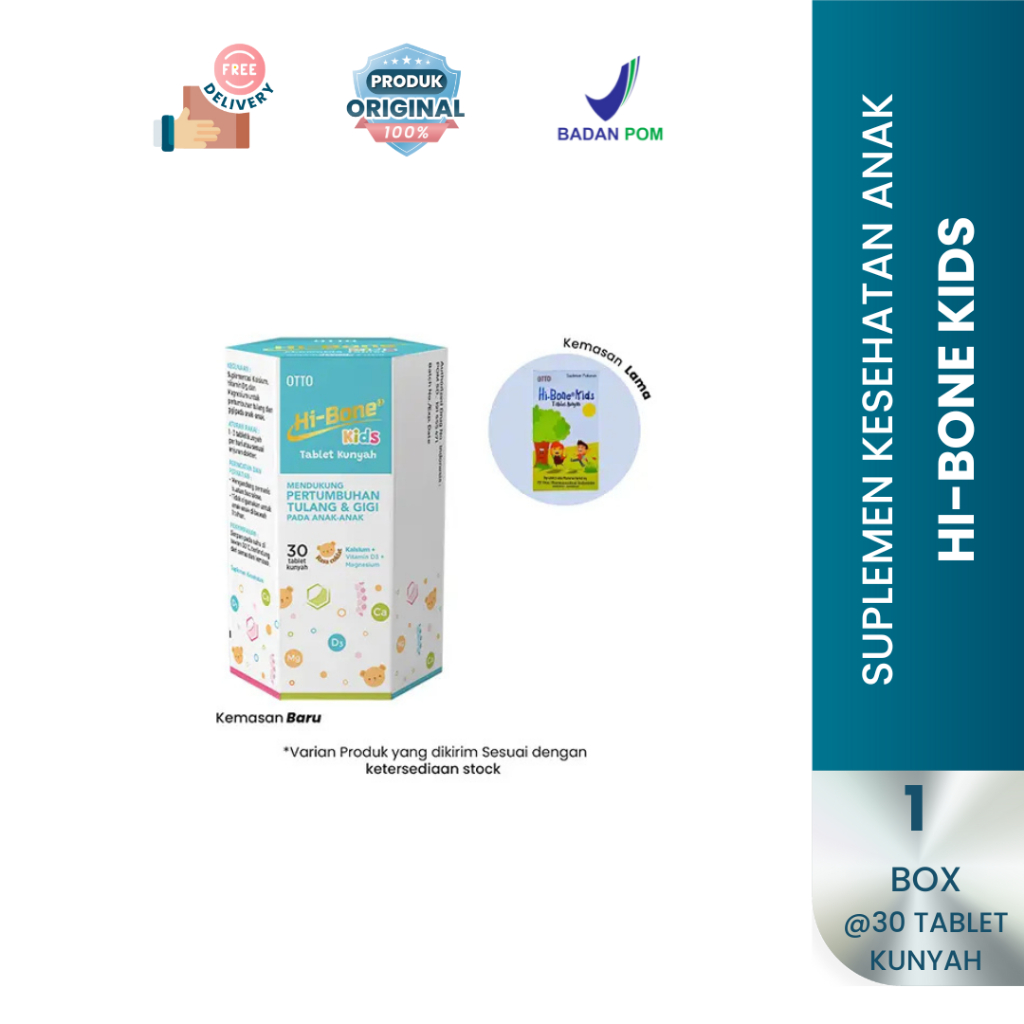 Hi-bone Kids  30 Tablet Kunyah Kalsium Anak