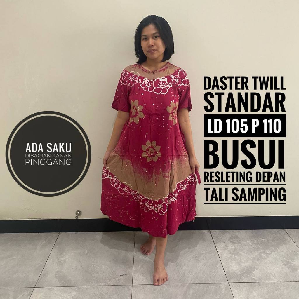 Daster Cewek Wanita Lengan Pendek Twill Ori Pekalongan Motif Batik Abstrak Kekinian Terbaru Busui Fr