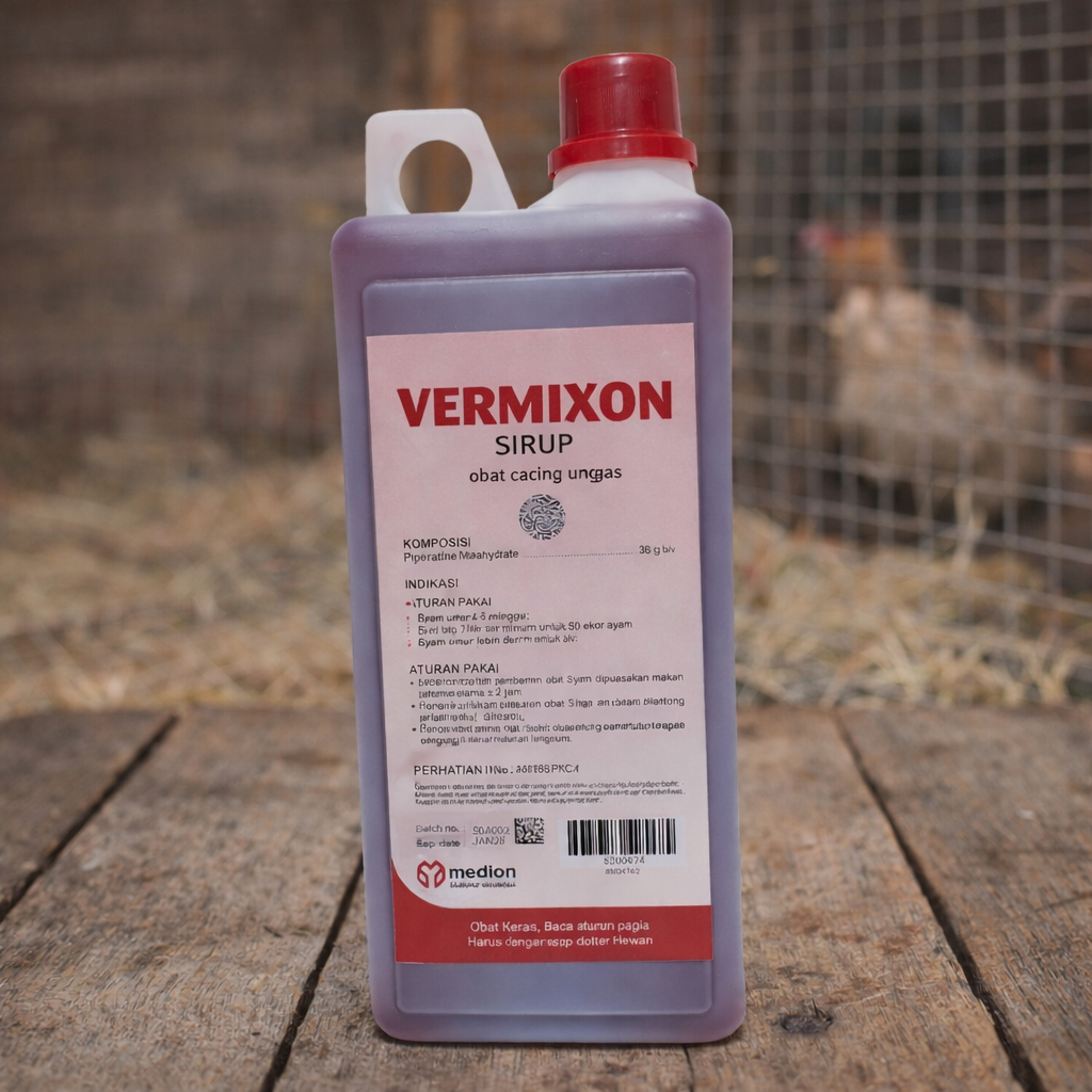 Vermixon Sirup Obat Cacing Ayam Ascaridiasis Medion