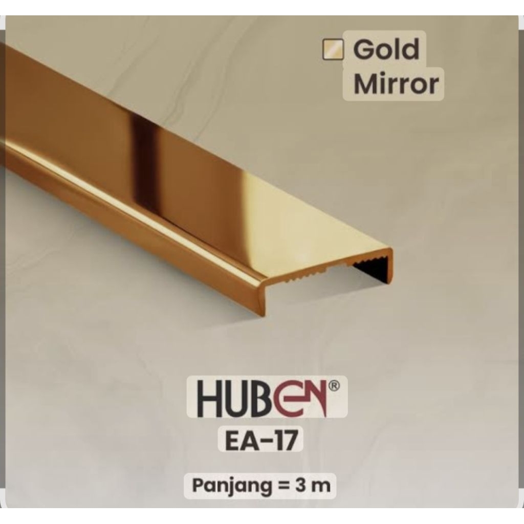 EA 17 Huben Gold Mirror 3mtr / edging aluminium Huben