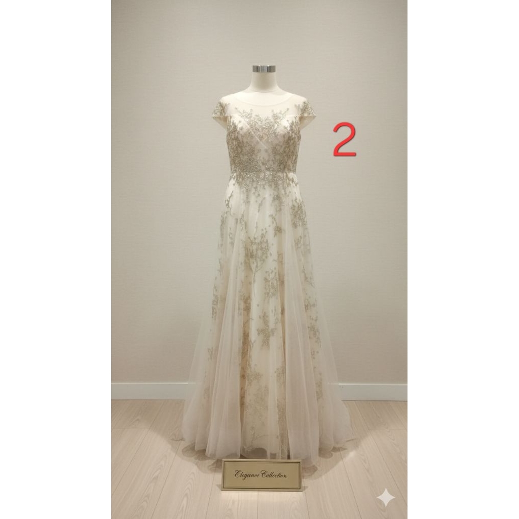 baju dress gaun pesta gold kuning panjang long dress preloved uk L