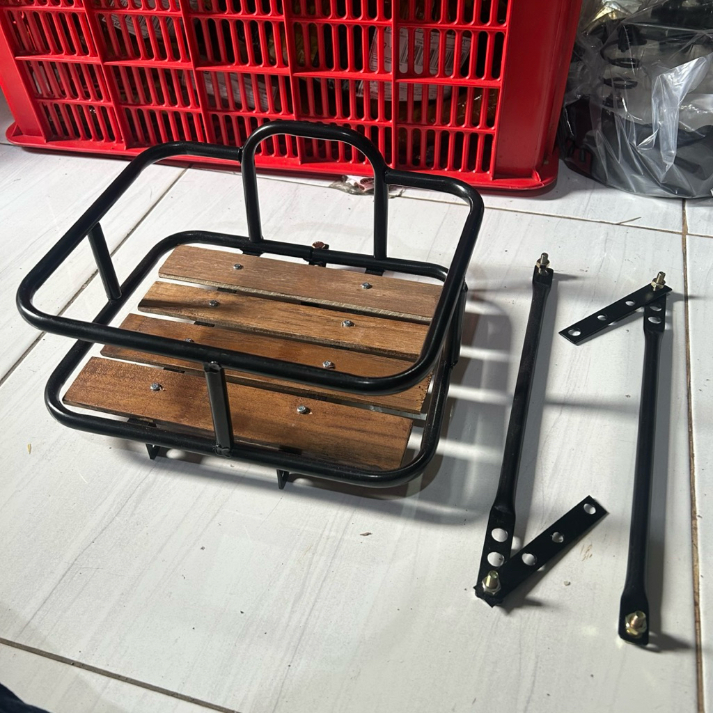 Keranjang sepeda MTB fixi Minivelo Sepeda Lipat keranjang alas kayu kranjang klasik keranjang depan