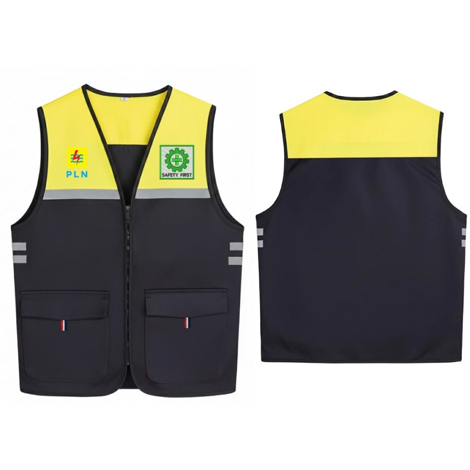 Rompi Vest PLN | Rompi Safety K3 Kerja PLN | Rompi Safety Petugas PLN
