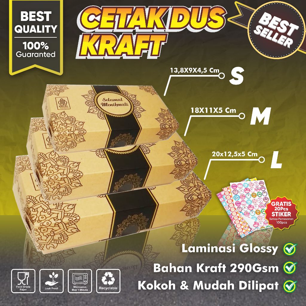 CETAK DUS KRAFT 80 - 100 Pcs | CETAK KRAFT POLOS | CETAK KEMASAN | KEMASAN DUS KRAFT | DUS KEMASAN |