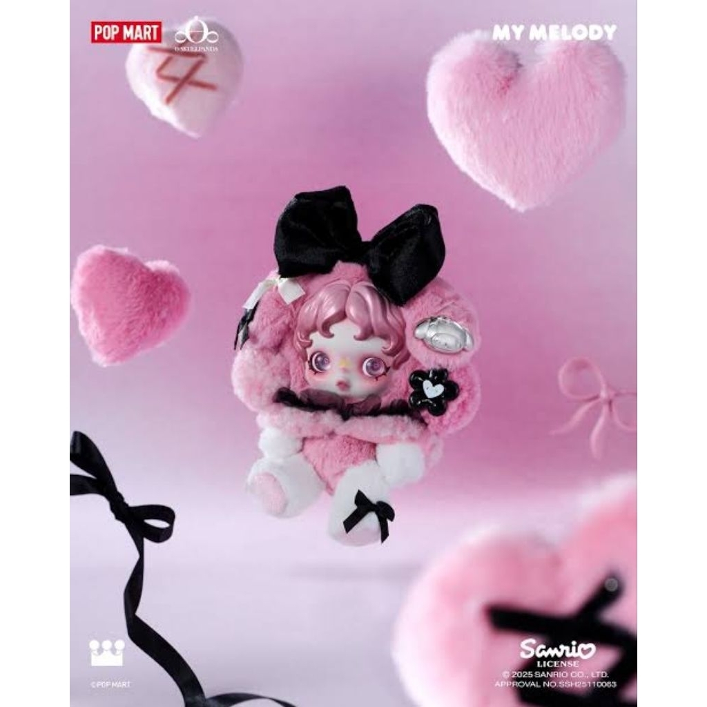 POP MART Skullpanda x My Melody Plush Pendant Bag Charm