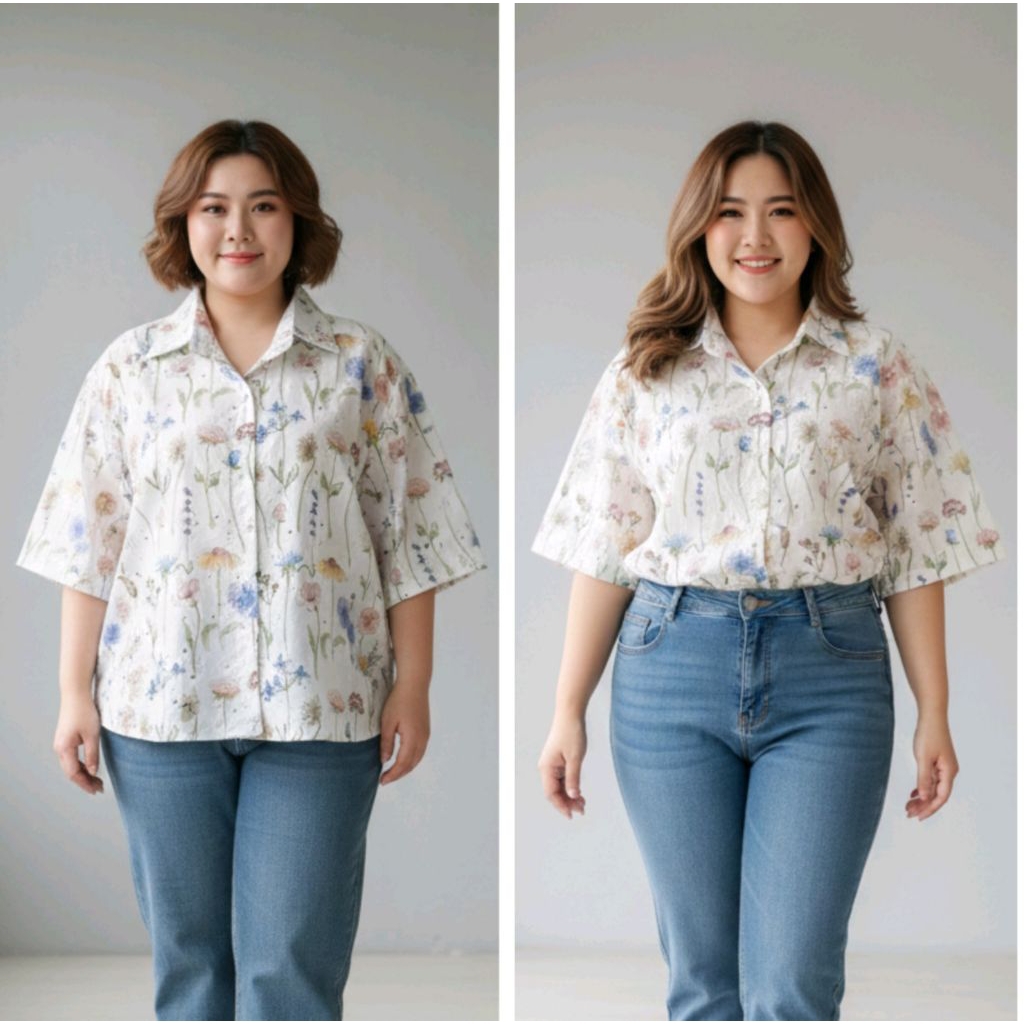 MY Kemeja Wanita Katun Bolong Nissi Jumbo Ld130