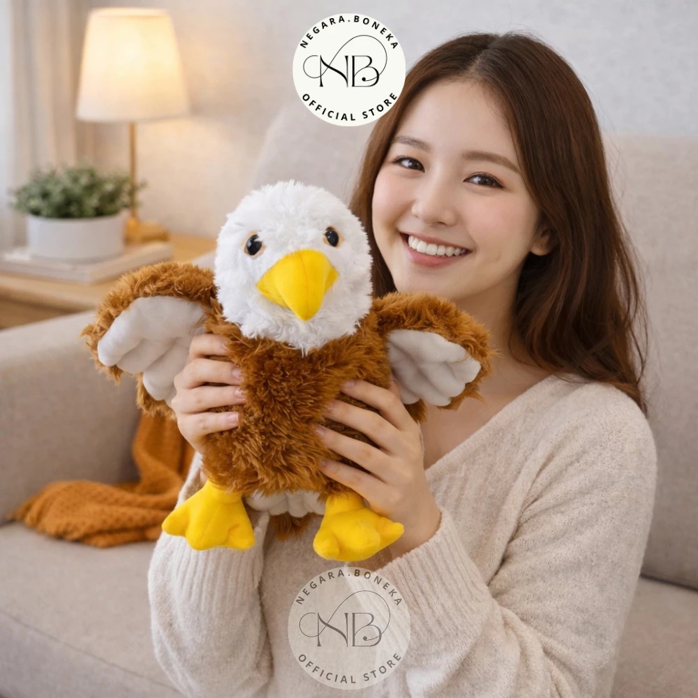 Boneka Burung Elang Lucu Premium bahan lembut | Boneka Hewan BURUNG Elang Lembut Boneka Anak & Kado 