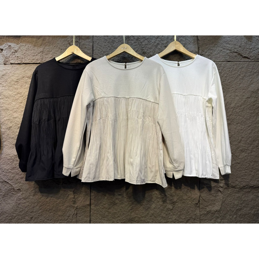 Atasan plisket 709 import premium