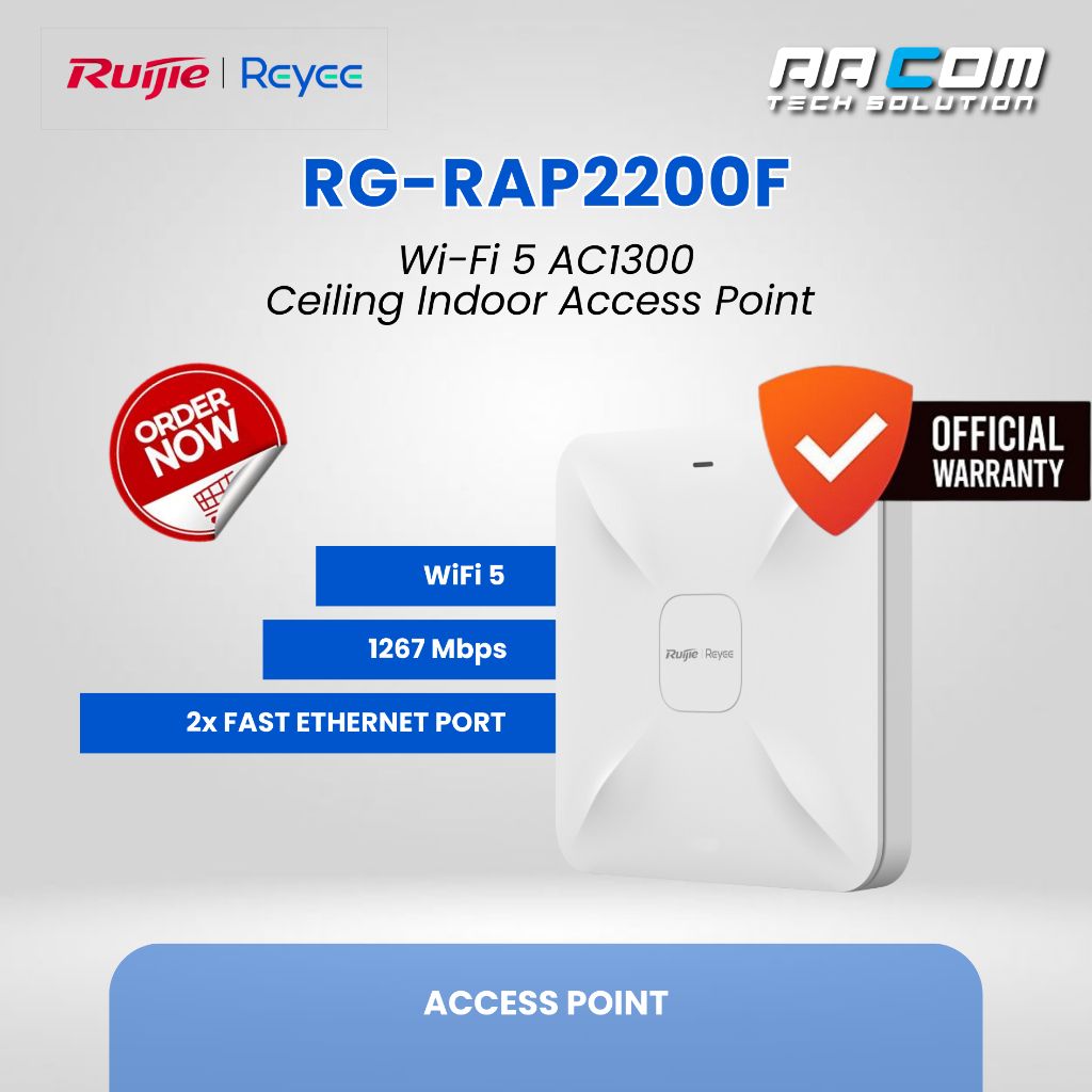 RUIJIE REYEE RG-RAP2200(F) CEILING ACCESS POINT