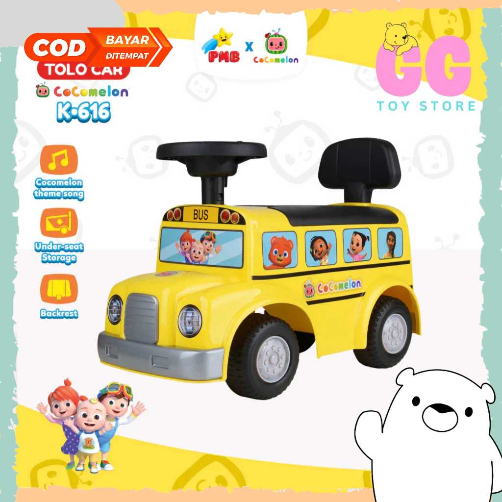 GGtoys Mobil Cocomelon Mobilan Musik Cocomelon Anak Bisa Dinaiki Mobil Dorong Anak Lagu Musik