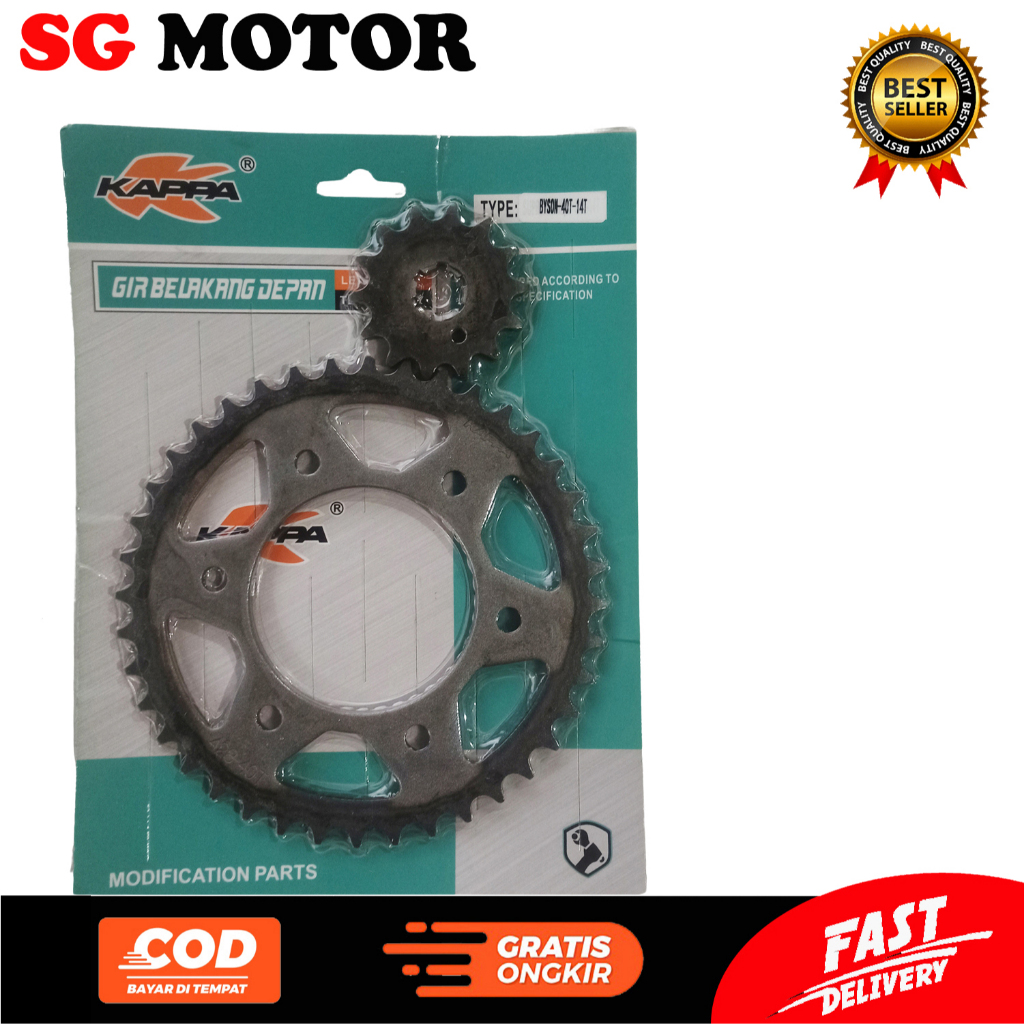 MERK KAPPA GEAR DEPAN BELAKANG BYSON. GEAR PRESS YAMAHA BISON - DISTRIBUTOR KAPPA
