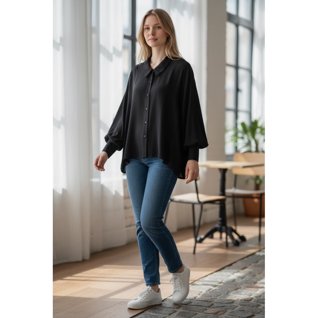 LD120 blouse lengan balon sifone