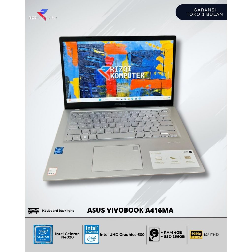 Asus VivoBook A416MA Intel Celeron N4020 Ram 4GB SSD 256GB mjk